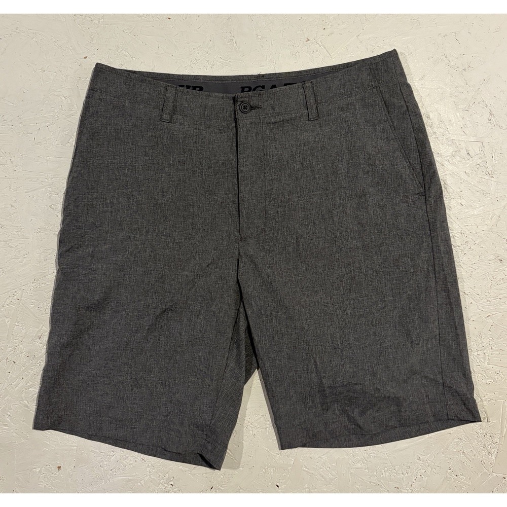 PGA Tour Men's Golf Shorts Size W36xL9.5 Gray Flat Front Regular fit Athletic